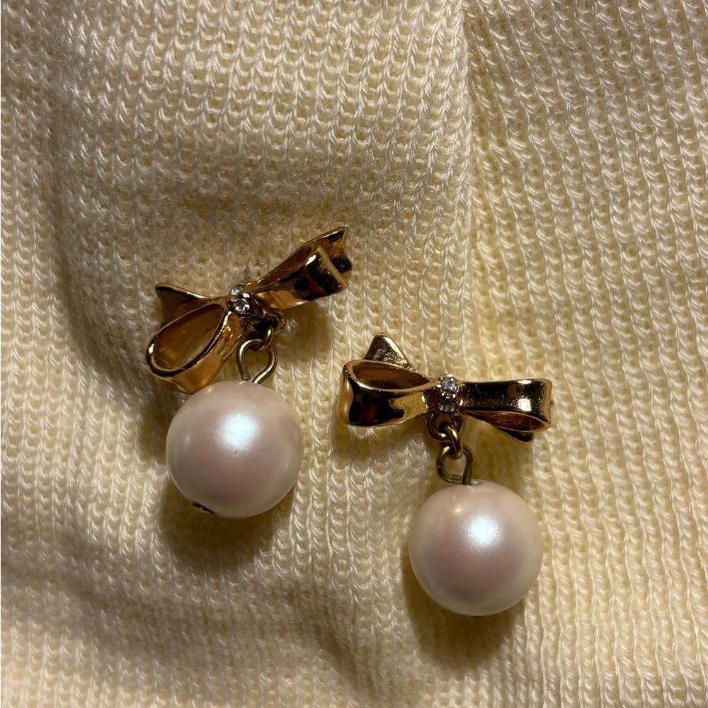 Kate Spade Bow Pearl Earrings